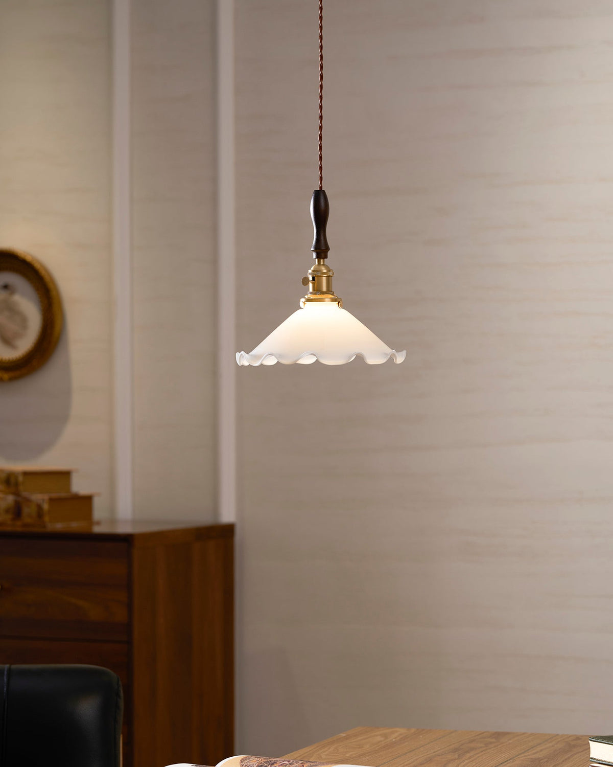 Flower Petals Swag Pendant Light — Brass & Glass Modern Hanging Lamp