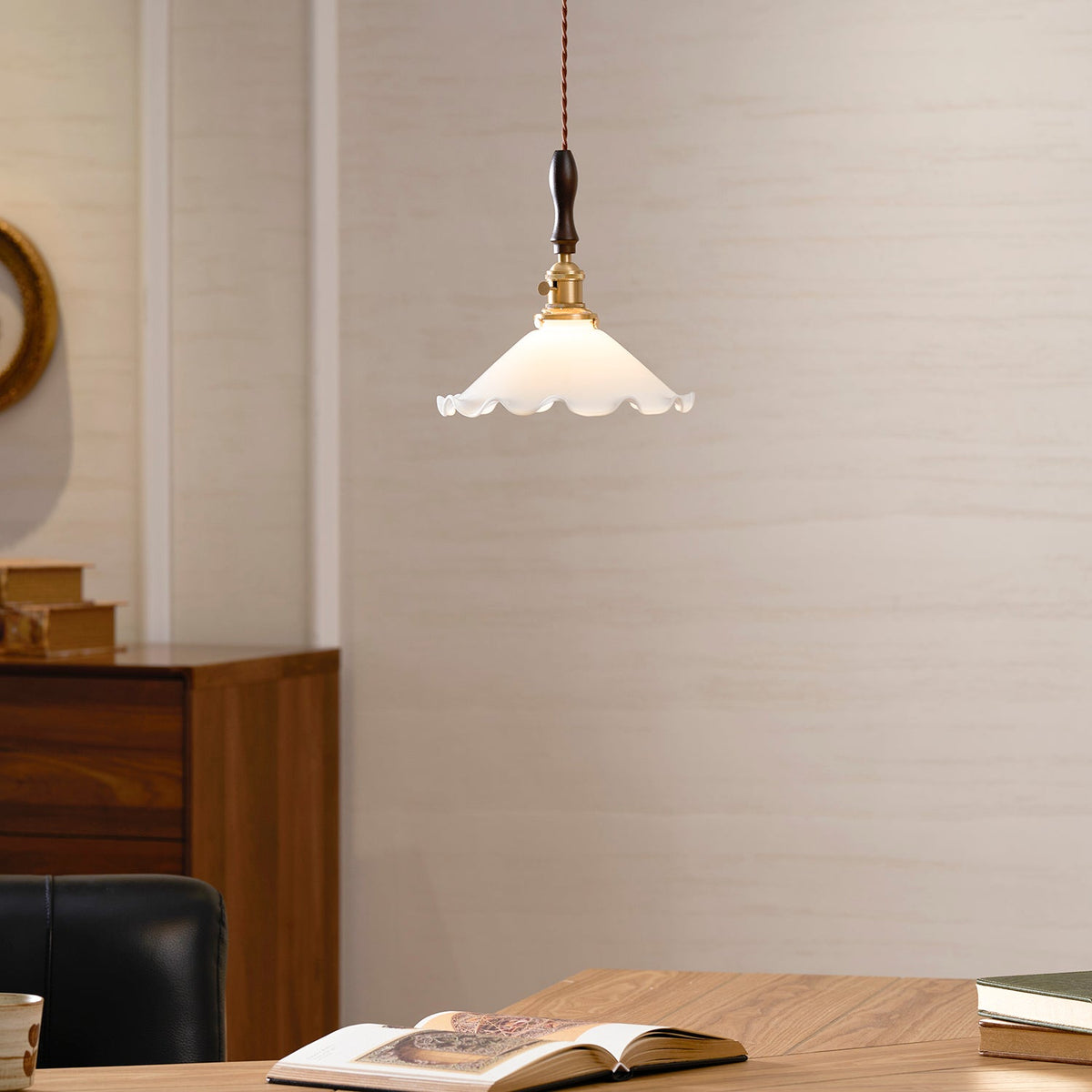 Flower Petals Swag Pendant Light — Brass & Glass Modern Hanging Lamp