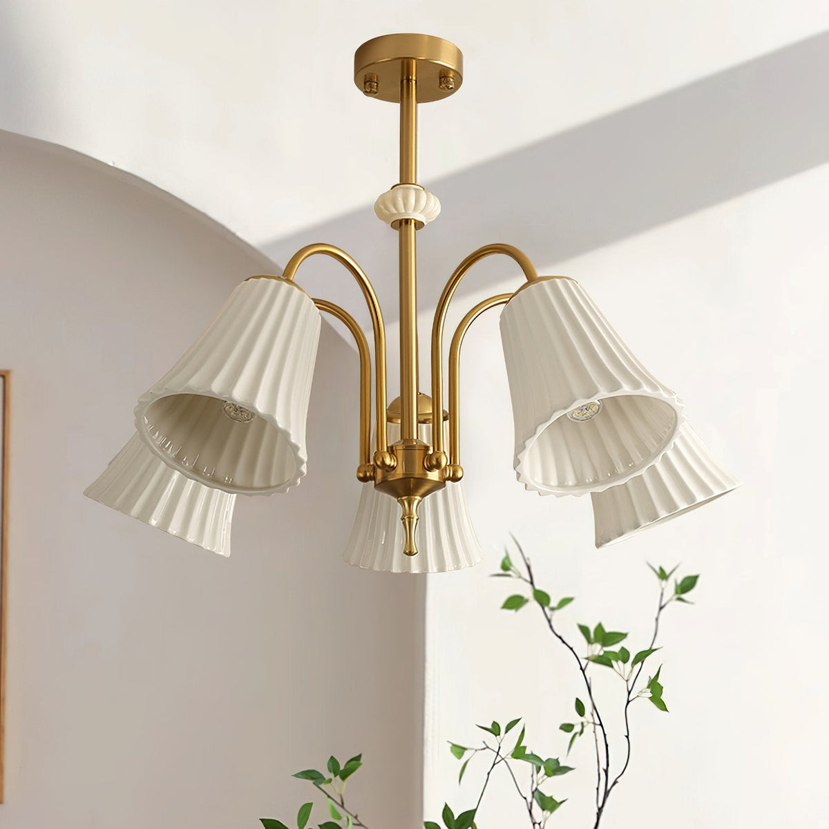 Flower Cup Ceramic Chandelier