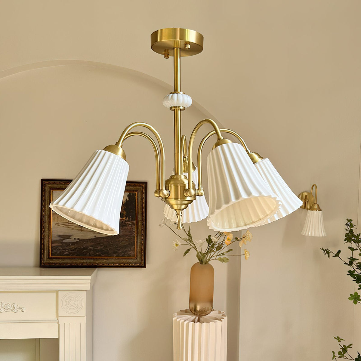 Flower Cup Ceramic Chandelier
