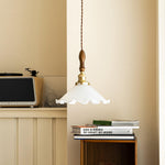 Flower Petals Swag Pendant Light — Brass & Glass Modern Hanging Lamp
