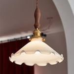 Flower Petals Swag Pendant Light — Brass & Glass Modern Hanging Lamp