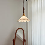 Flower Petals Swag Pendant Light — Brass & Glass Modern Hanging Lamp