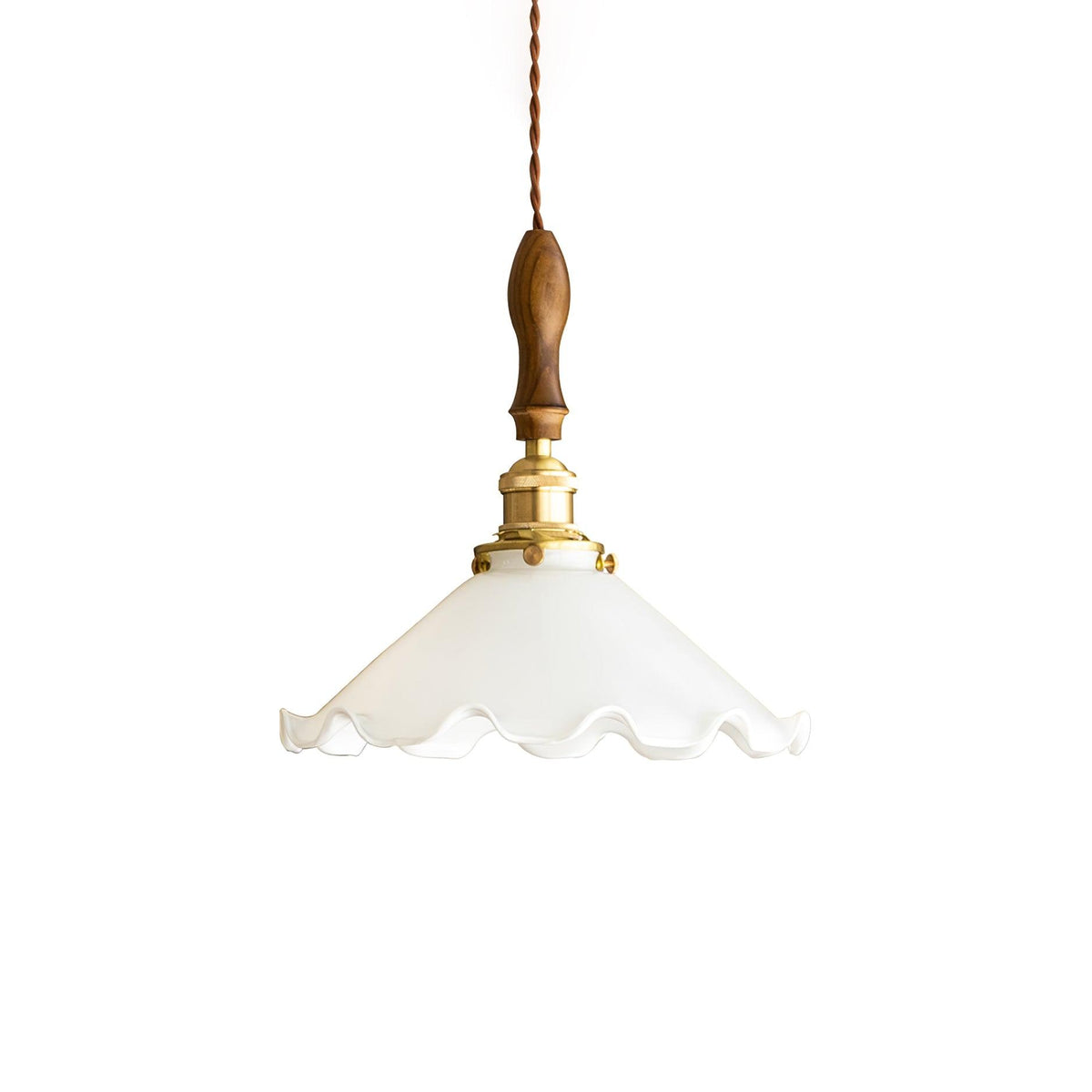 Flower Petals Swag Pendant Light — Brass & Glass Modern Hanging Lamp