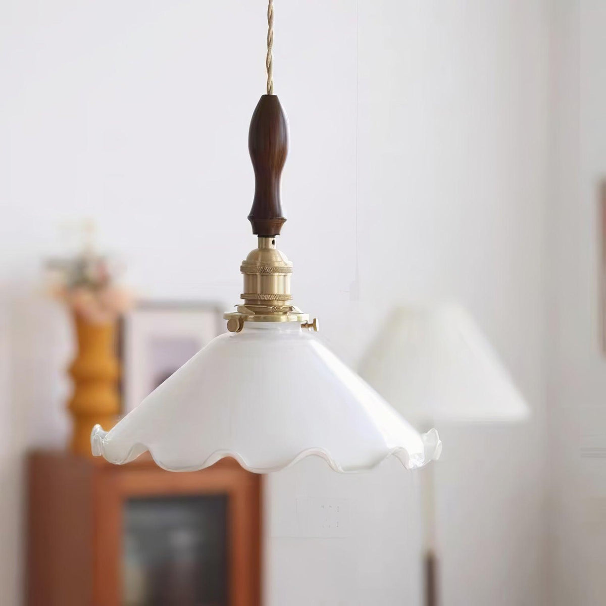 Flower Petals Swag Pendant Light — Brass & Glass Modern Hanging Lamp