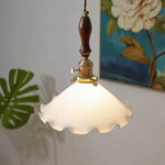 Flower Petals Swag Pendant Light — Brass & Glass Modern Hanging Lamp