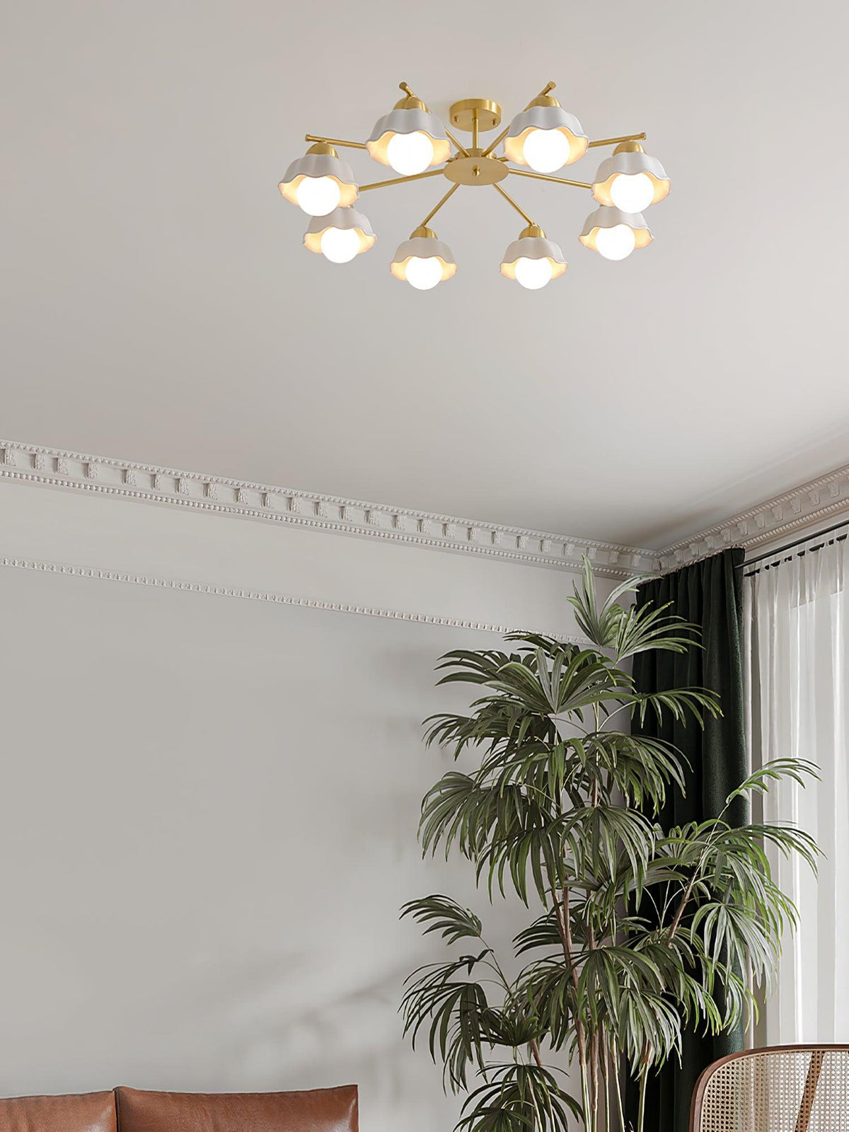 flower-shade-brass-chandelier