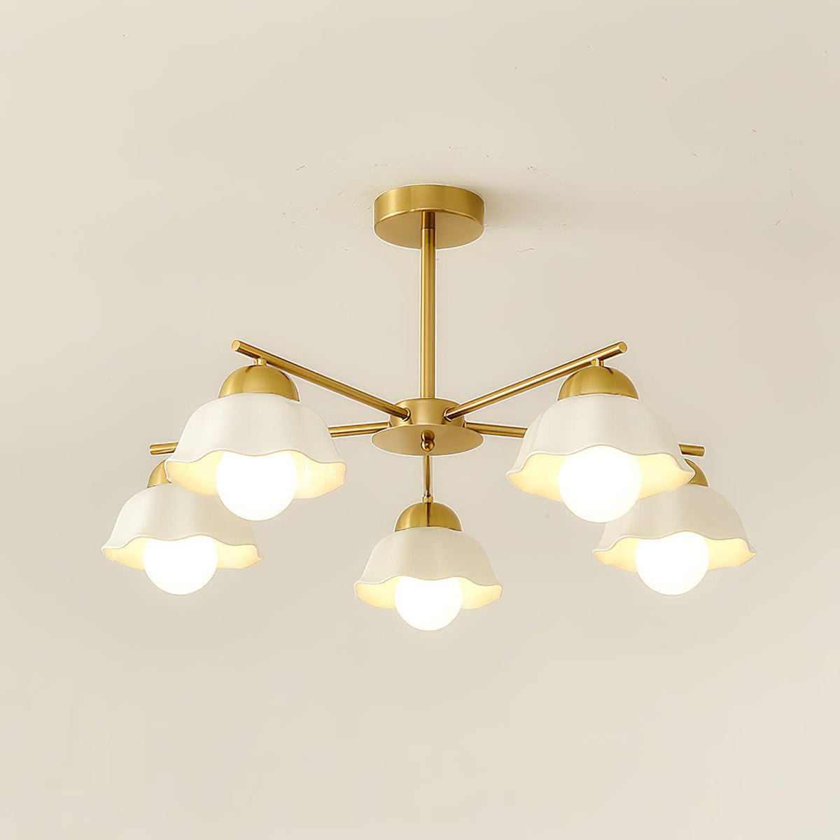 flower-shade-brass-chandelier