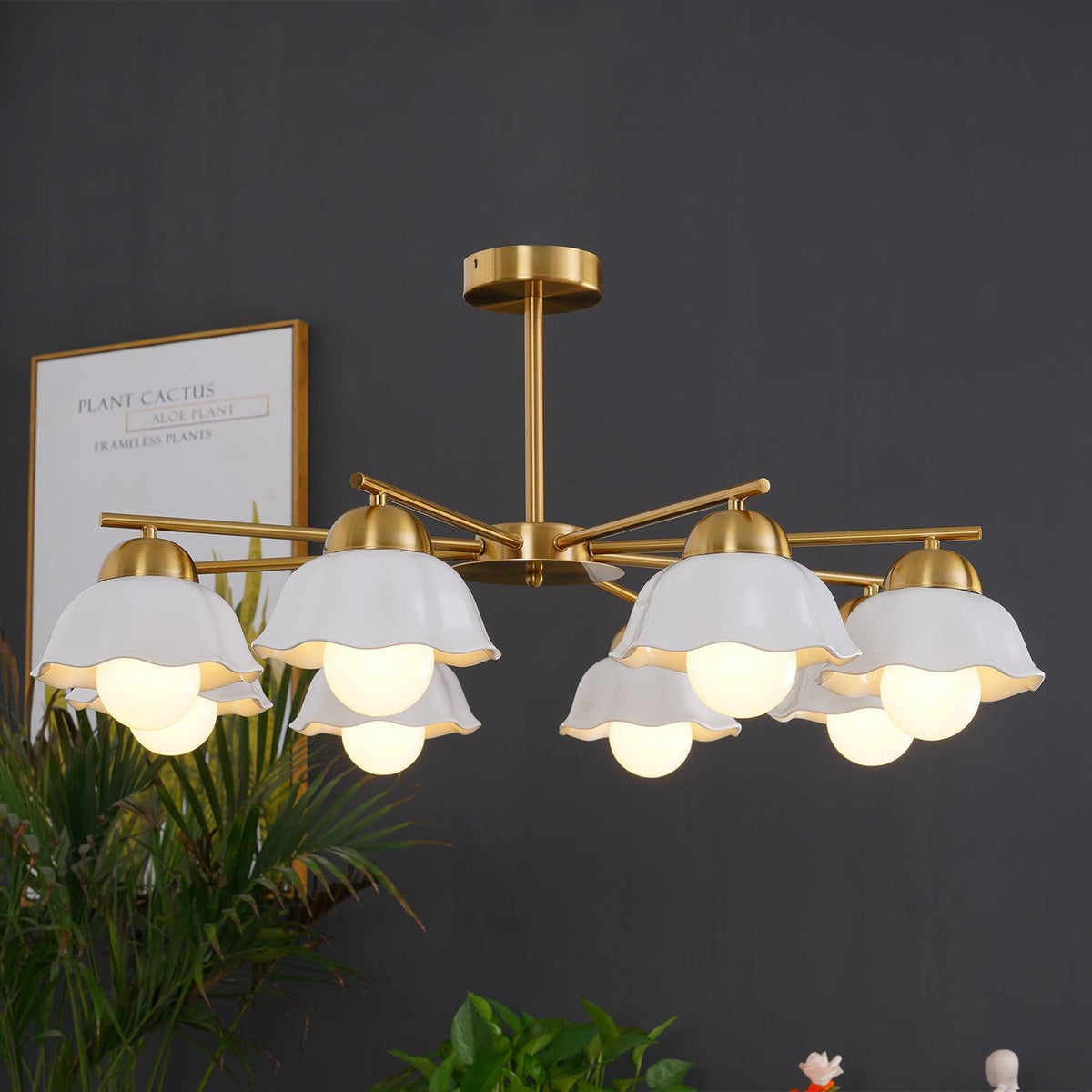 flower-shade-brass-chandelier