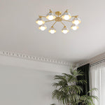 flower-shade-brass-chandelier