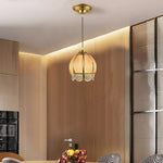 Flower Shaped Brass Pendant Light