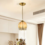 Flower Shaped Brass Pendant Light