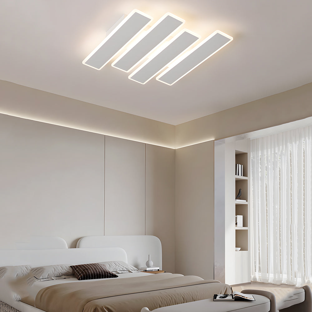 4 6 Lights White Metal Line Dimmable Led Ceiling Light