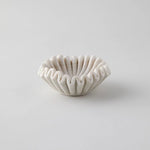 Fluted Marble Catchall Tray with Sculptural Fold Design