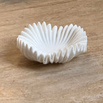 Fluted Marble Catchall Tray with Sculptural Fold Design