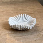 Fluted Marble Catchall Tray with Sculptural Fold Design