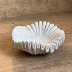 Fluted Marble Catchall Tray with Sculptural Fold Design