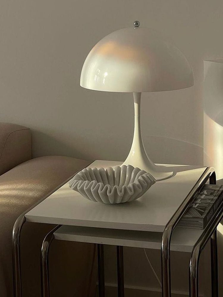 Fluted Marble Catchall Tray with Sculptural Fold Design