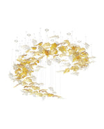 Flying Leaves Crystal Chandelier – Modern Handblown Glass Pendant Light for Dining Room and Living Room