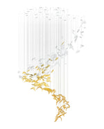 Flying Leaves Crystal Chandelier – Modern Handblown Glass Pendant Light for Dining Room and Living Room