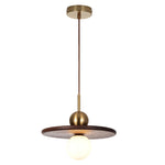 Walnut Brass Pendant Light with Glass Shade for Modern Interiors