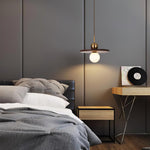 Walnut Brass Pendant Light with Glass Shade for Modern Interiors