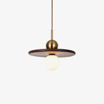 Walnut Brass Pendant Light with Glass Shade for Modern Interiors