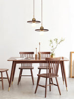 Walnut Brass Pendant Light with Glass Shade for Modern Interiors