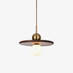 Walnut Brass Pendant Light with Glass Shade for Modern Interiors