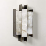Folded Alabaster Panel Sconce — Modern Wall Light with Natural Stone