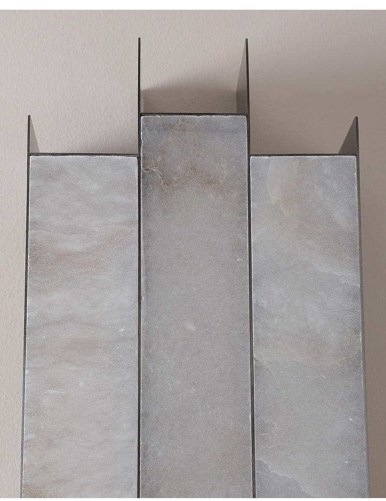 Folded Alabaster Panel Sconce — Modern Wall Light with Natural Stone