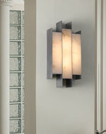 Folded Alabaster Panel Sconce — Modern Wall Light with Natural Stone