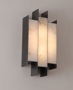 Folded Alabaster Panel Sconce — Modern Wall Light with Natural Stone