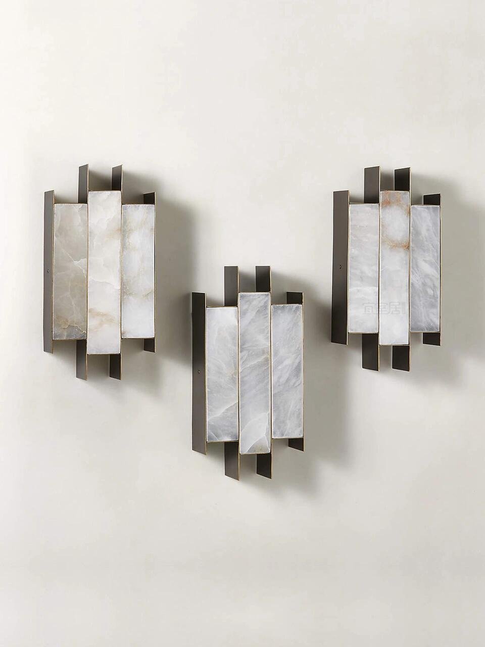 Folded Alabaster Panel Sconce — Modern Wall Light with Natural Stone