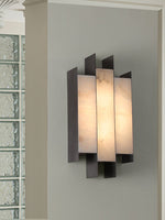 Folded Alabaster Panel Sconce — Modern Wall Light with Natural Stone