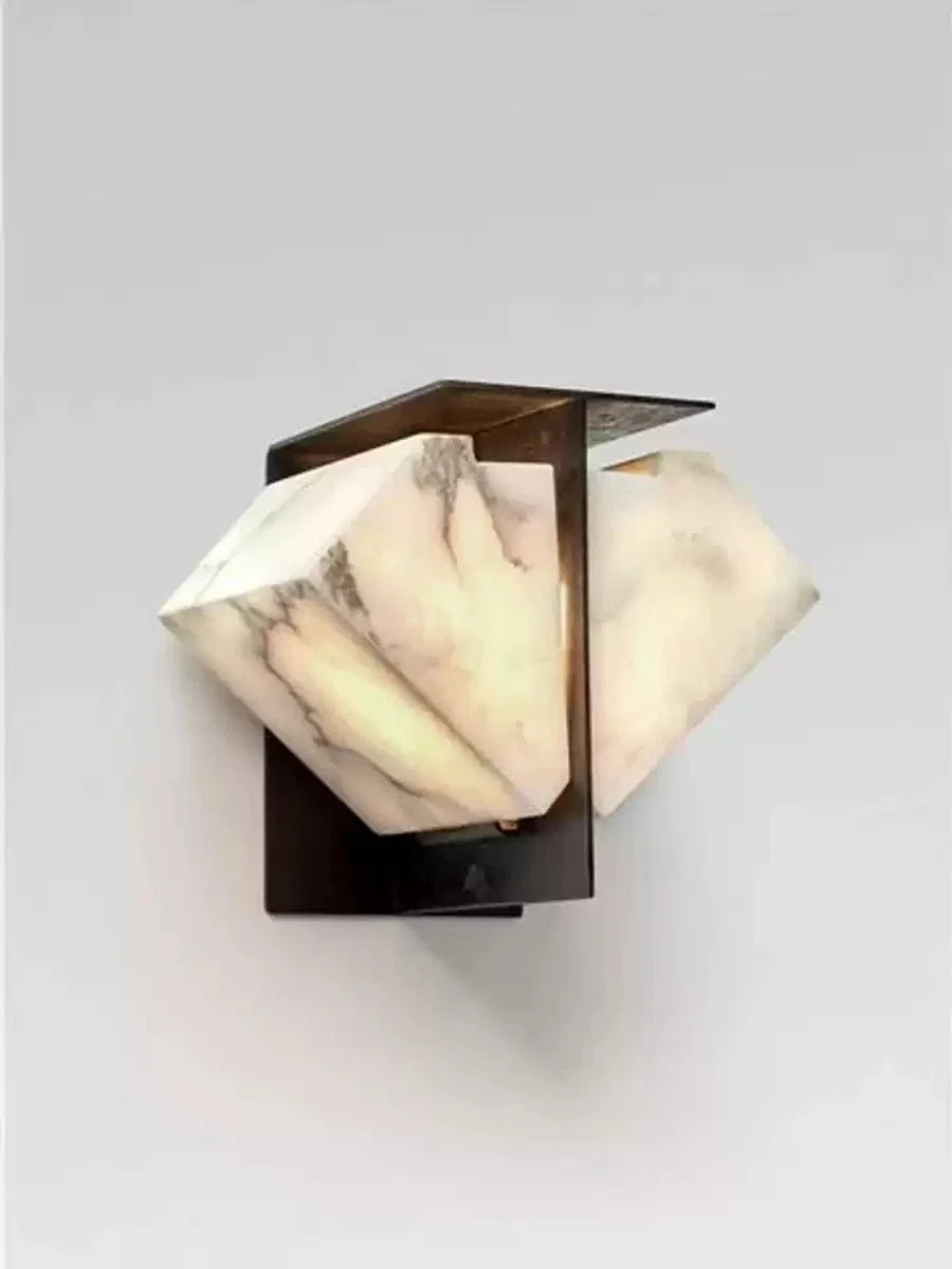 Folded Halo Alabaster Wall Sconce – Modern LED Wall Light