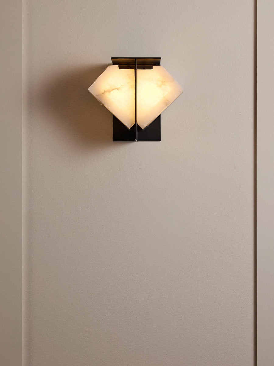 Folded Halo Alabaster Wall Sconce – Modern LED Wall Light