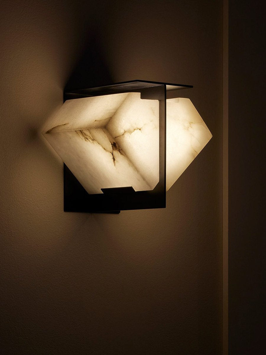 Folded Halo Alabaster Wall Sconce – Modern LED Wall Light