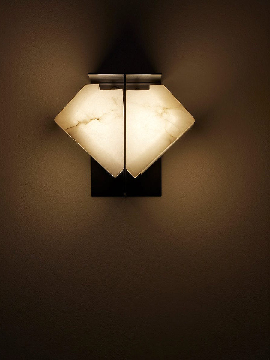 Folded Halo Alabaster Wall Sconce – Modern LED Wall Light