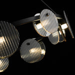 Foliole Modern Black Chandelier with Smoked Glass Shades