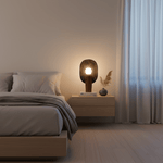 Forest Spirit Sculptural Wooden Table Lamps with Opal Glass Shades