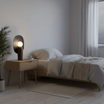 Forest Spirit Sculptural Wooden Table Lamps with Opal Glass Shades
