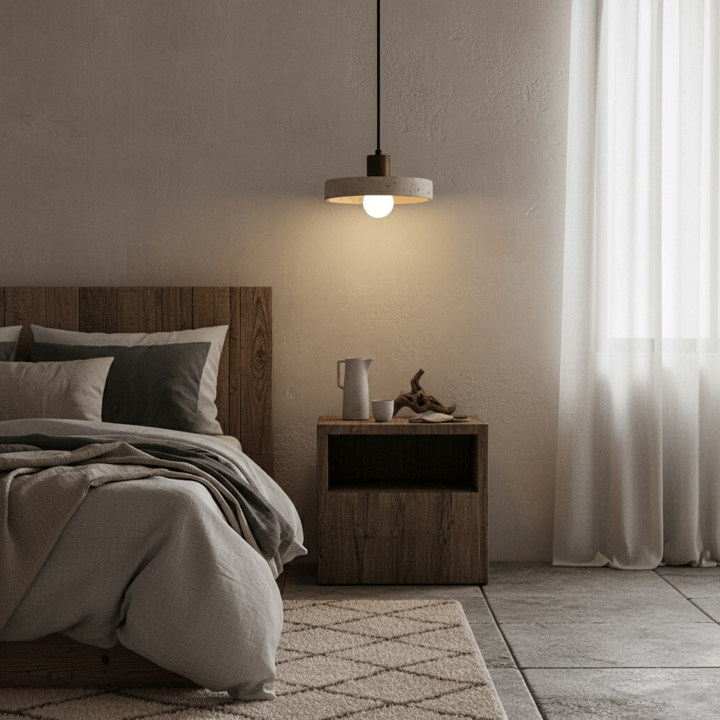 Forma Terra Trio Pendant Light – Travertine & Walnut Sculptural Chandelier