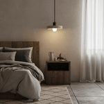 Forma Terra Trio Pendant Light – Travertine & Walnut Sculptural Chandelier