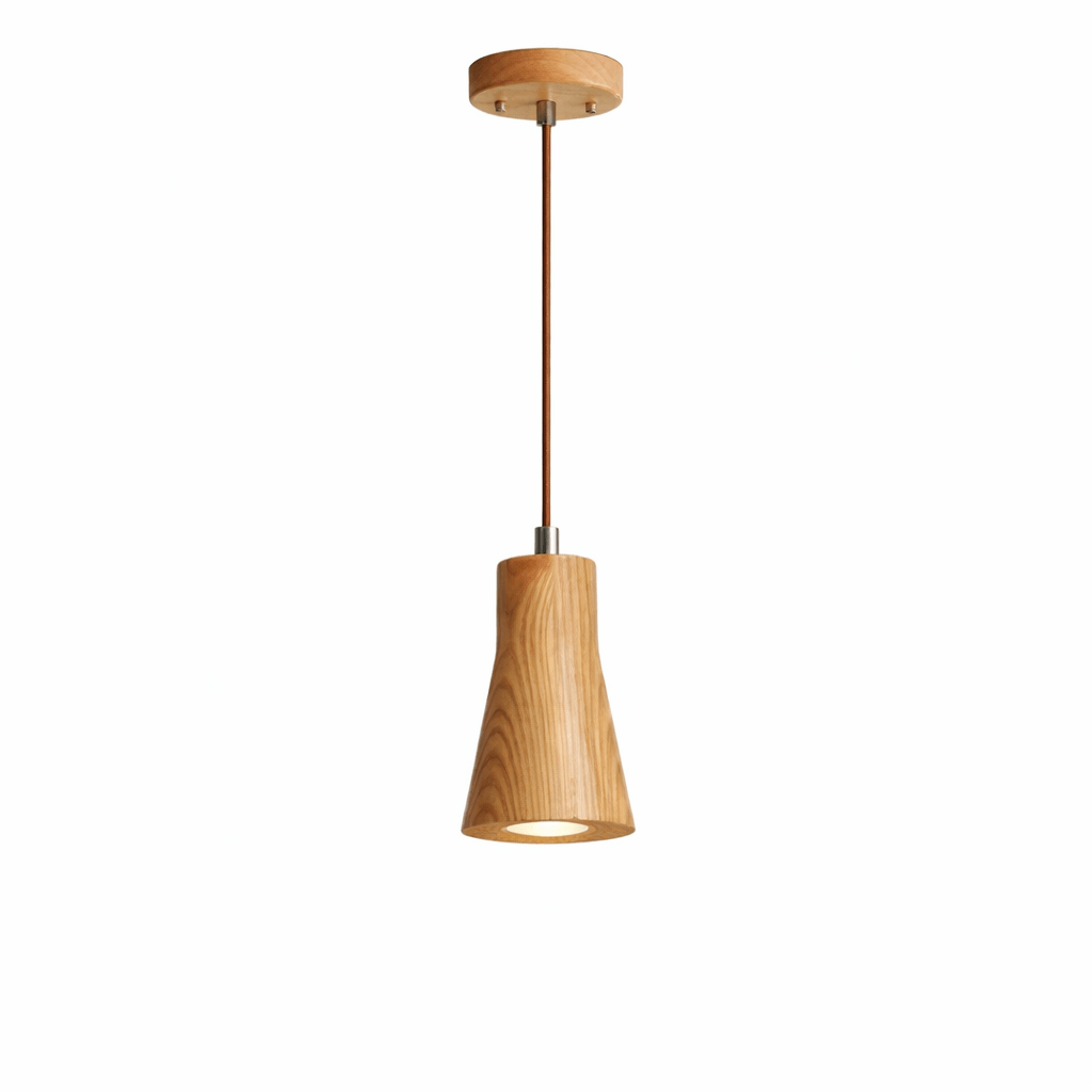 Forma Wood Pendant Lamp – Sculpted Solid Wood, Modern Minimalist Lighting