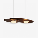 Forma Walnut Linear LED Pendant Light for Dining Room and Kitchen Island