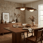 Forma Walnut Linear LED Pendant Light for Dining Room and Kitchen Island
