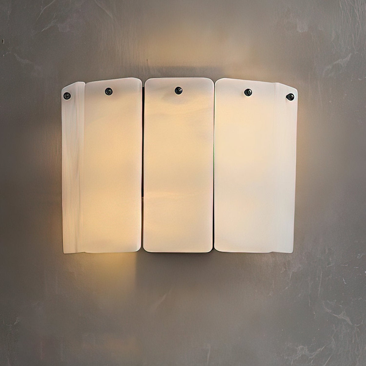 Fractured Alabaster Wall Sconce in Black and Brushed Copper