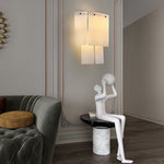 Fractured Alabaster Wall Sconce in Black and Brushed Copper