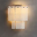 Fractured Alabaster Wall Sconce in Black and Brushed Copper